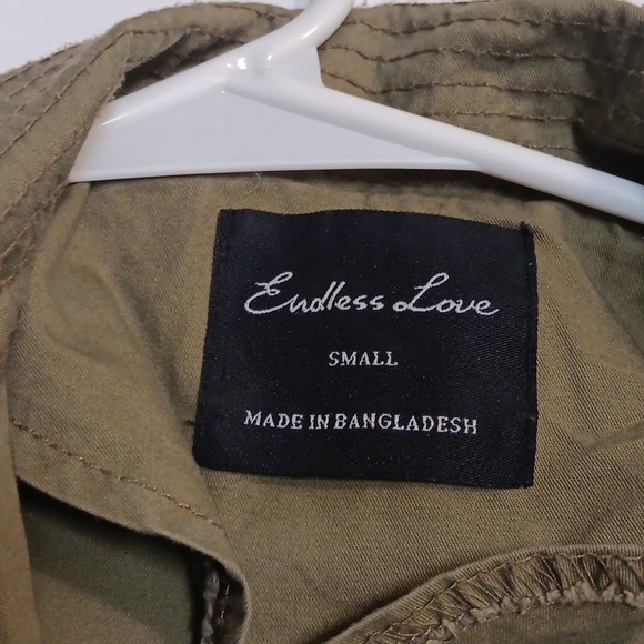 Women's Endless Love Cinched Waist, Green Military Jacket, Size Small - Picture 2 of 5
